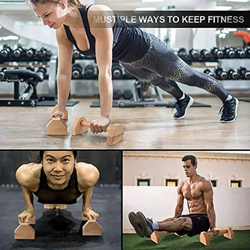 Push-up Stand Wood Pushup Bars Exercise