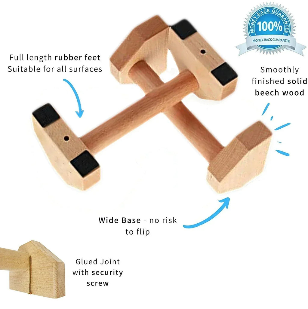 Push-up Stand Wood Pushup Bars Exercise