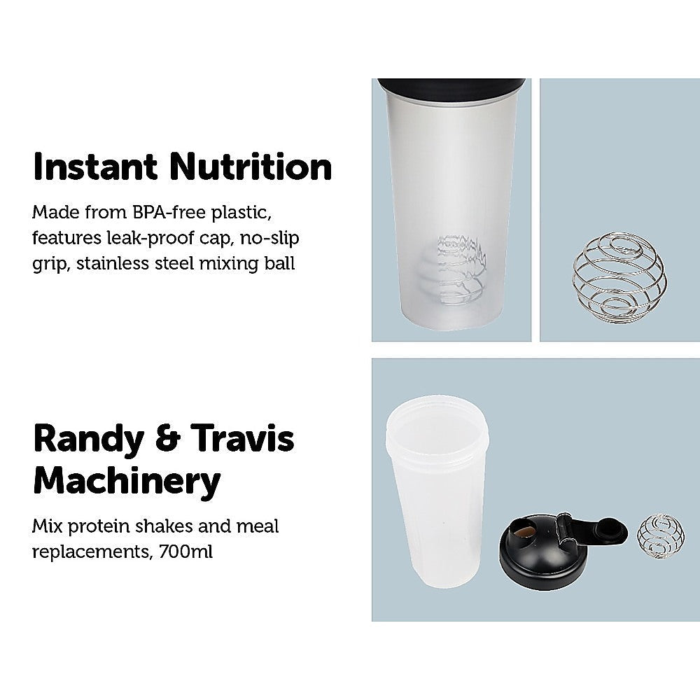 NNEDSZ 10x 700ml GYM Protein Supplement Drink Blender Mixer Shaker Shake Ball Bottle